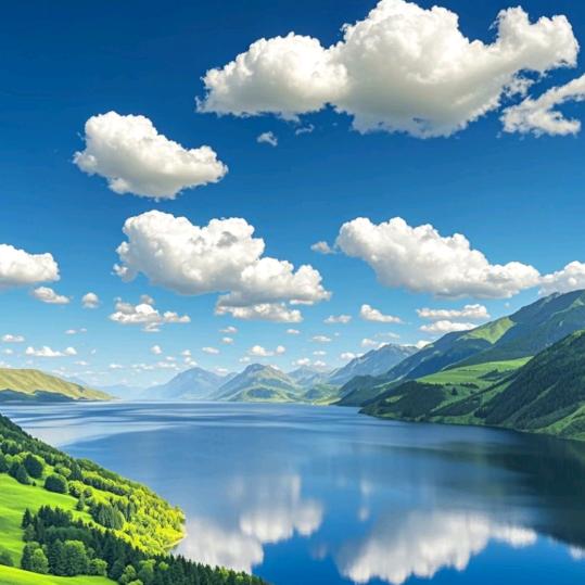 朱：蓝天白云。