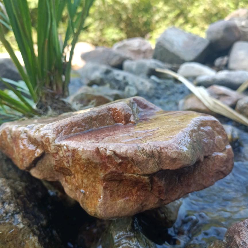 牛小二石头绿植摆件