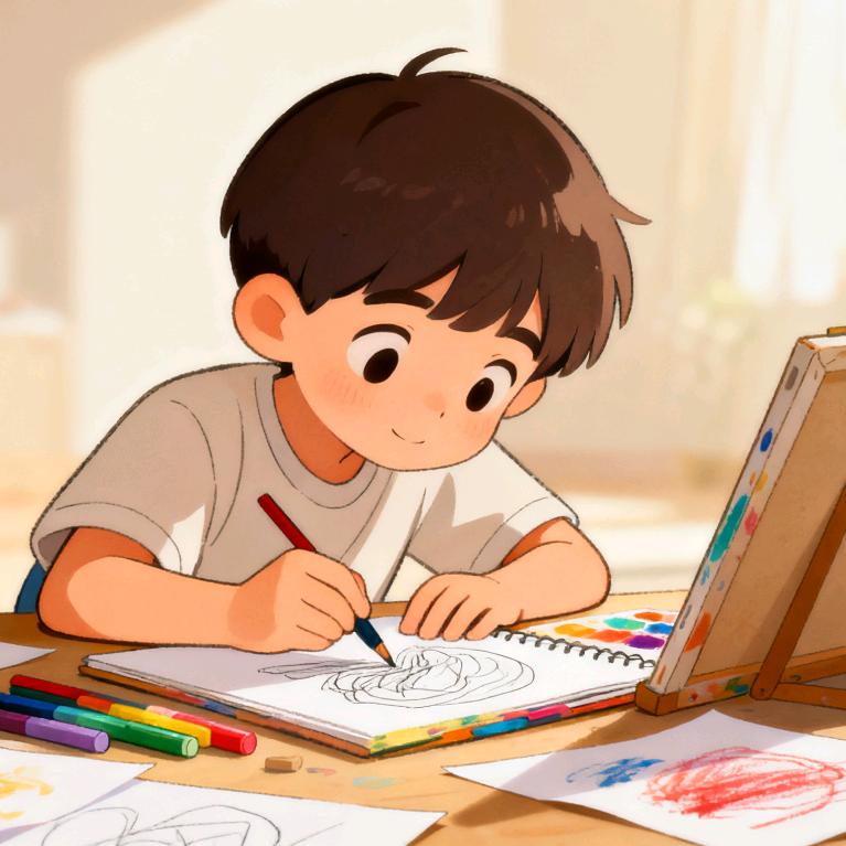 小何同学爱绘画