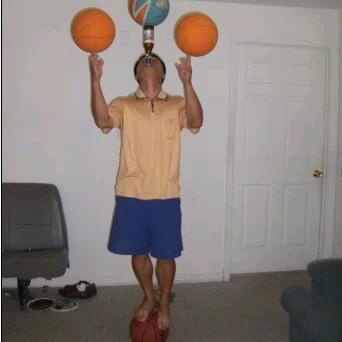 杂技蓝球秀波哥