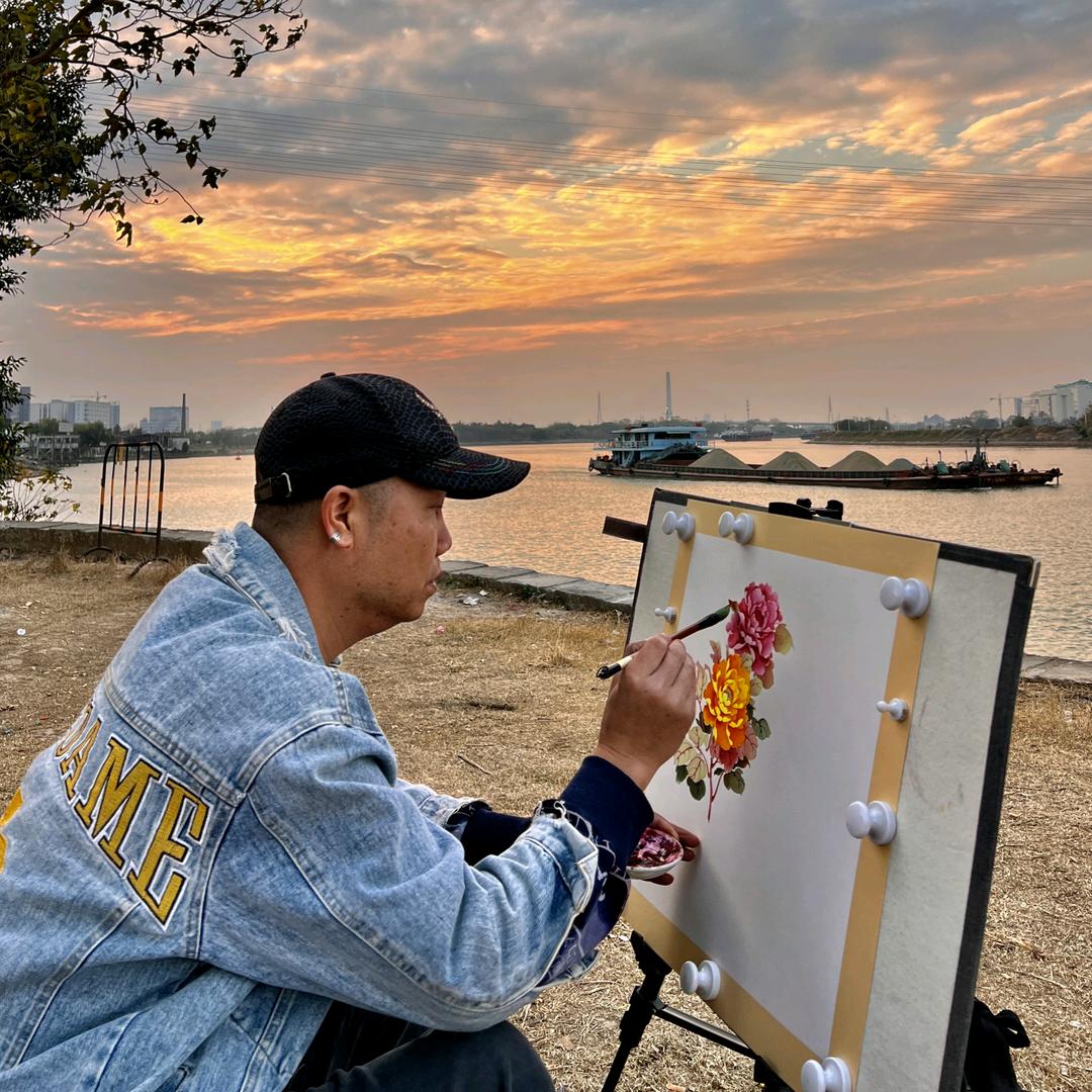 牡丹金奖画法-大雄老师