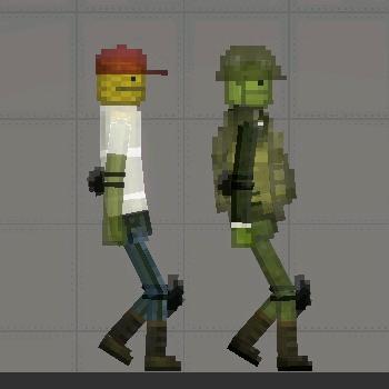 一只甜瓜人和一只玉米人