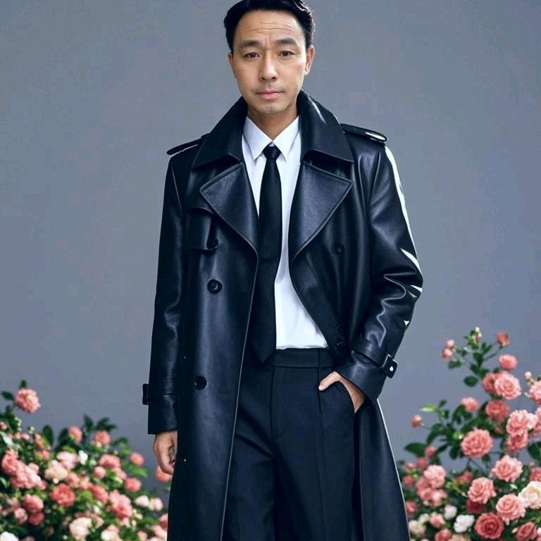 风雨中的男人