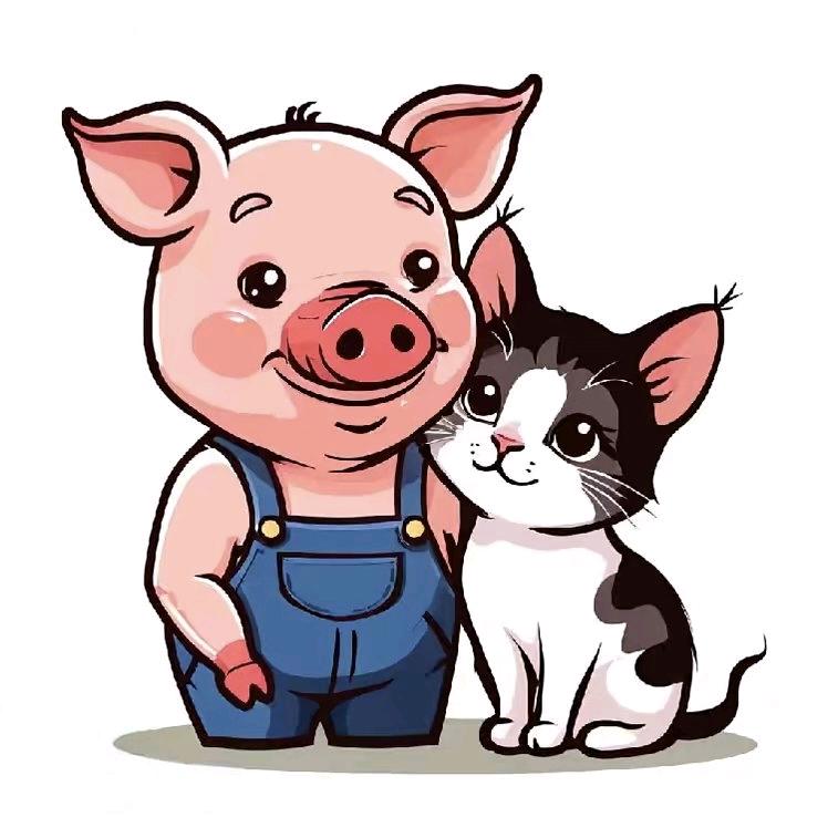 猪和猫是好朋友🐷
