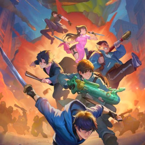 挥着锄头抛食吃