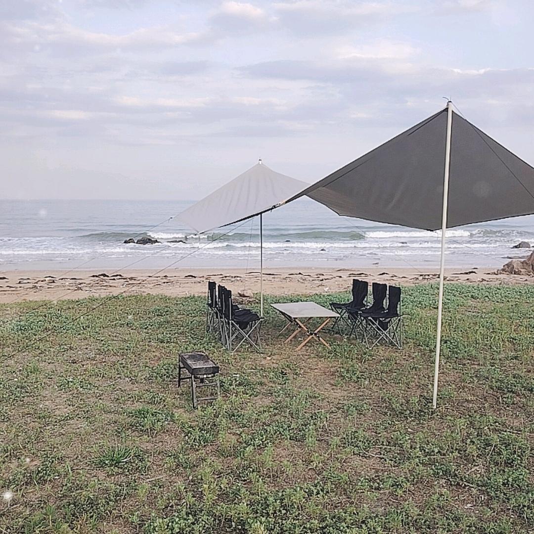 户外沙滩露营天布帐篷烧烤