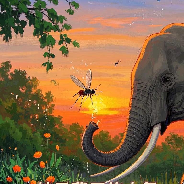 躲在蚊子后面的大象🐘