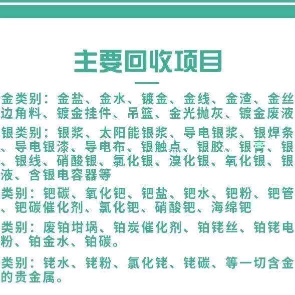 金银回收，贵金属提炼