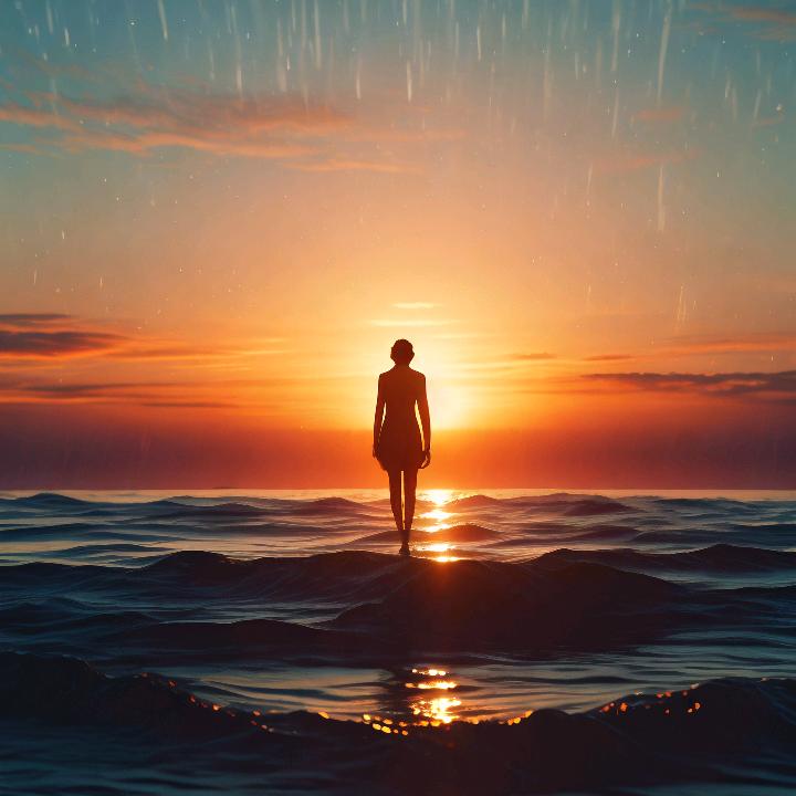 夕阳下艺术人