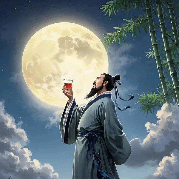 举杯望月