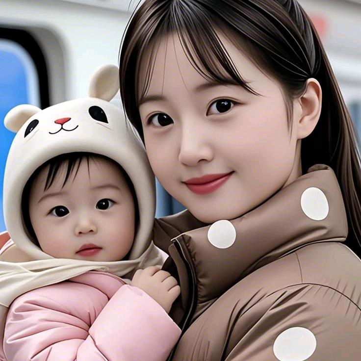 相亲相爱母女俩