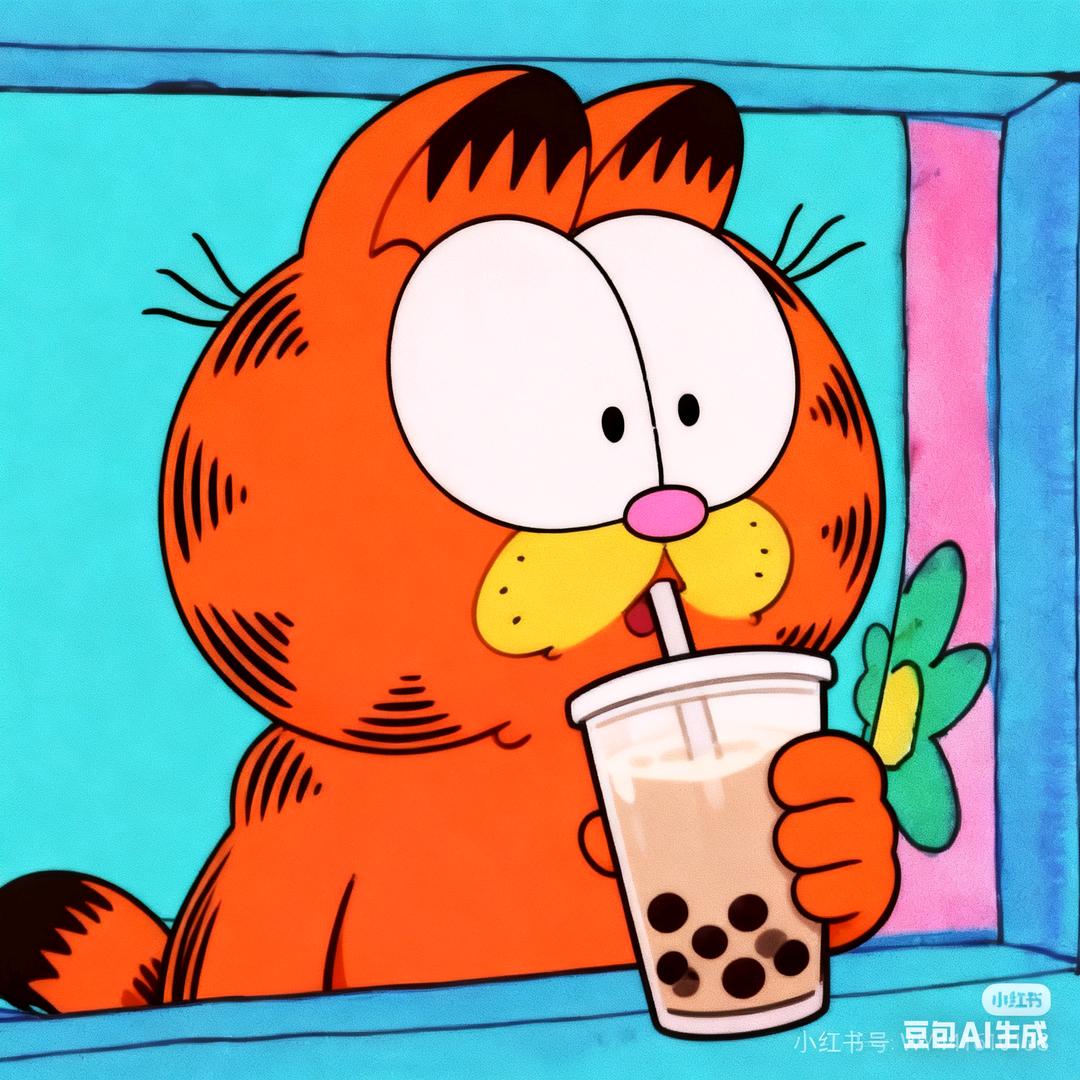 爱喝奶茶的加菲猫