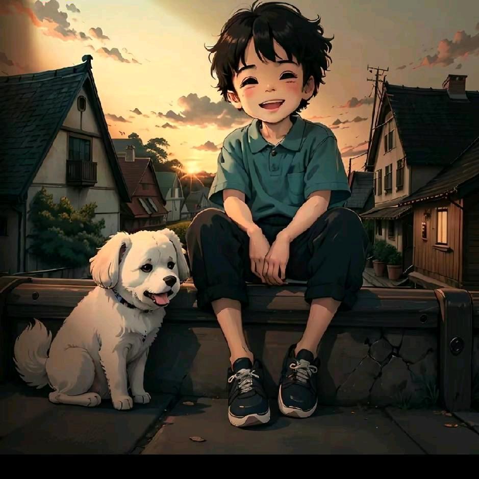 阳光下的小男孩