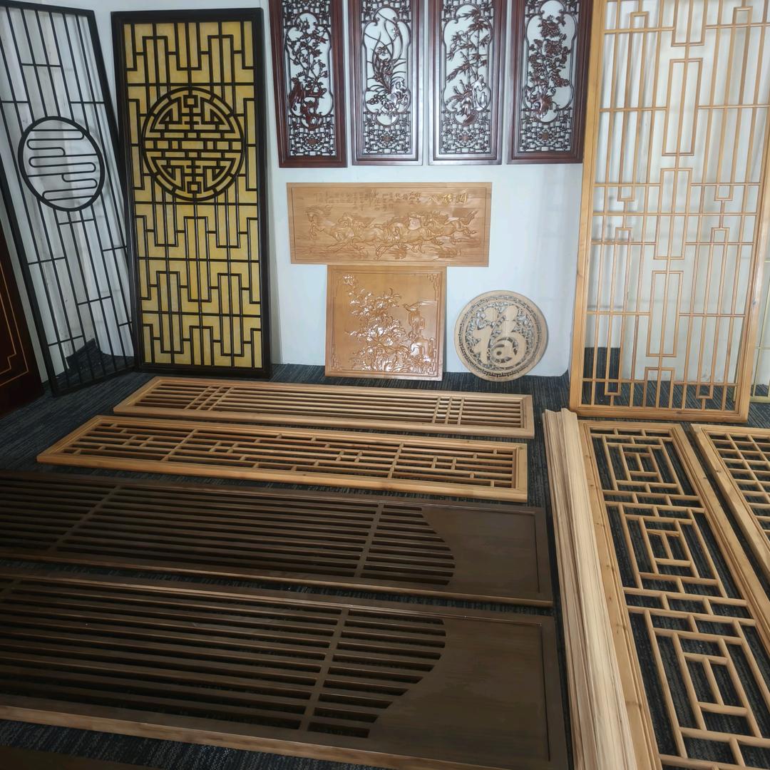 ， 木雕烤漆中式背景