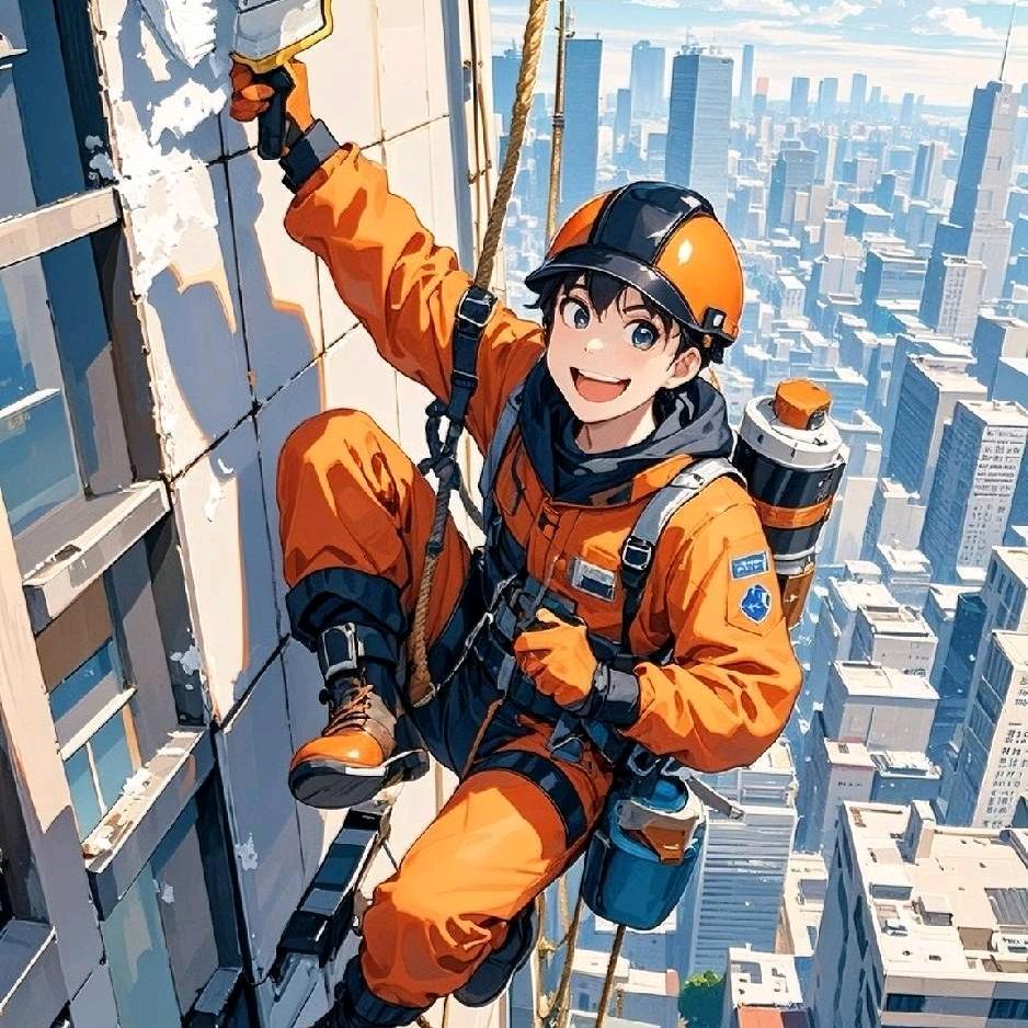 高空精神小伙，