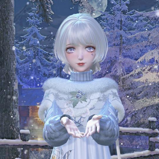 末冬初见雪落