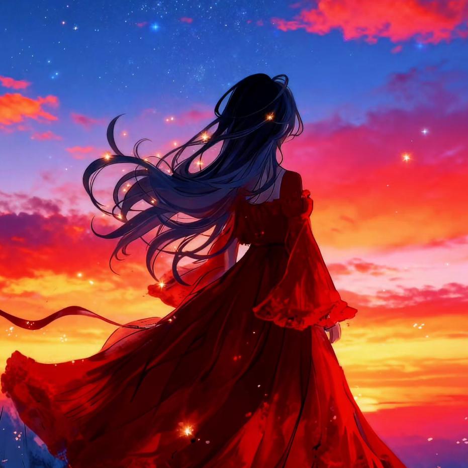 一袭红衣翩翩起舞弄清影