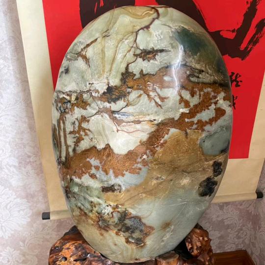 华夏奇玉天然红龙纹