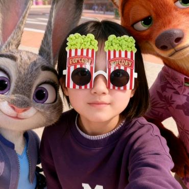 媛媛戴着酷酷的眼镜