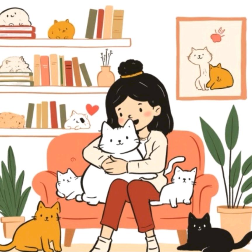 小白养猫