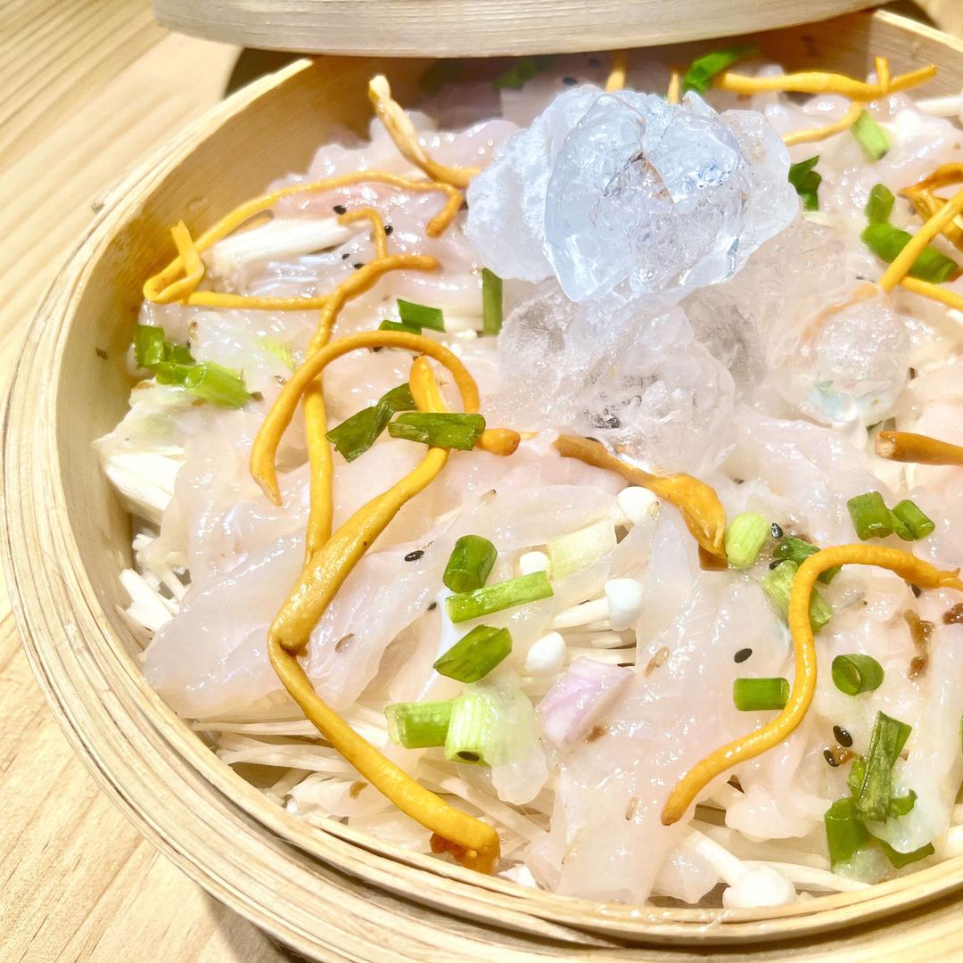 从化特色料理-药膳鸡冰灼鱼片