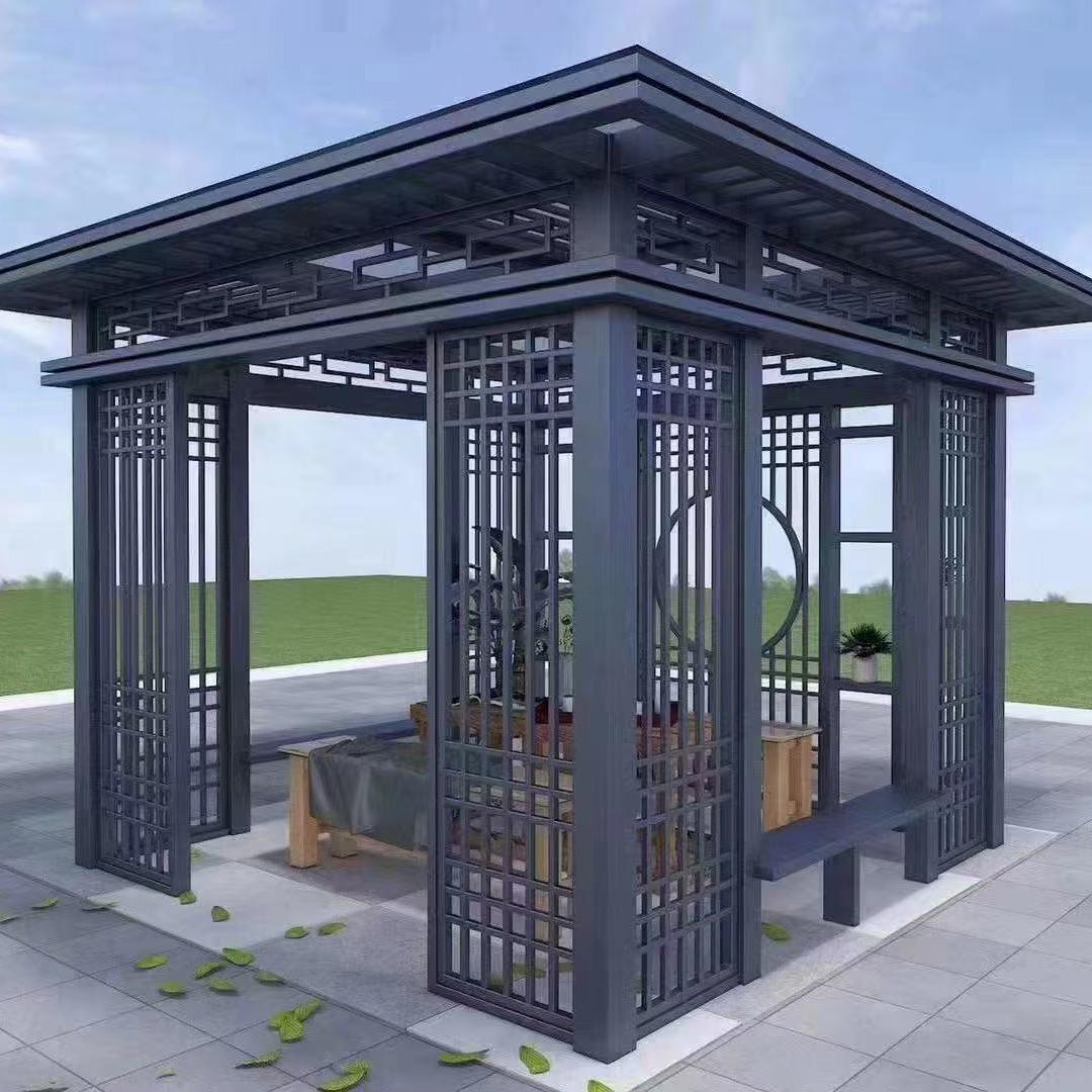 铝艺凉亭护栏百叶窗厂家(鸿盛金属)